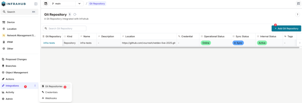 Getting Started with the Pytest Plugin for Infrahub 1 pytest Git repository screenshot
