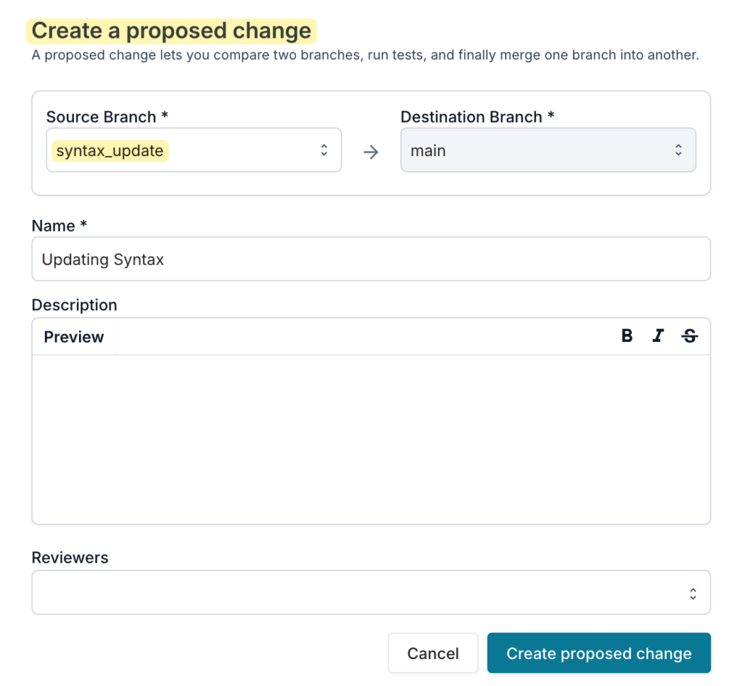 Getting Started with the Pytest Plugin for Infrahub 9 Proposed Change in Infrahub screenshot