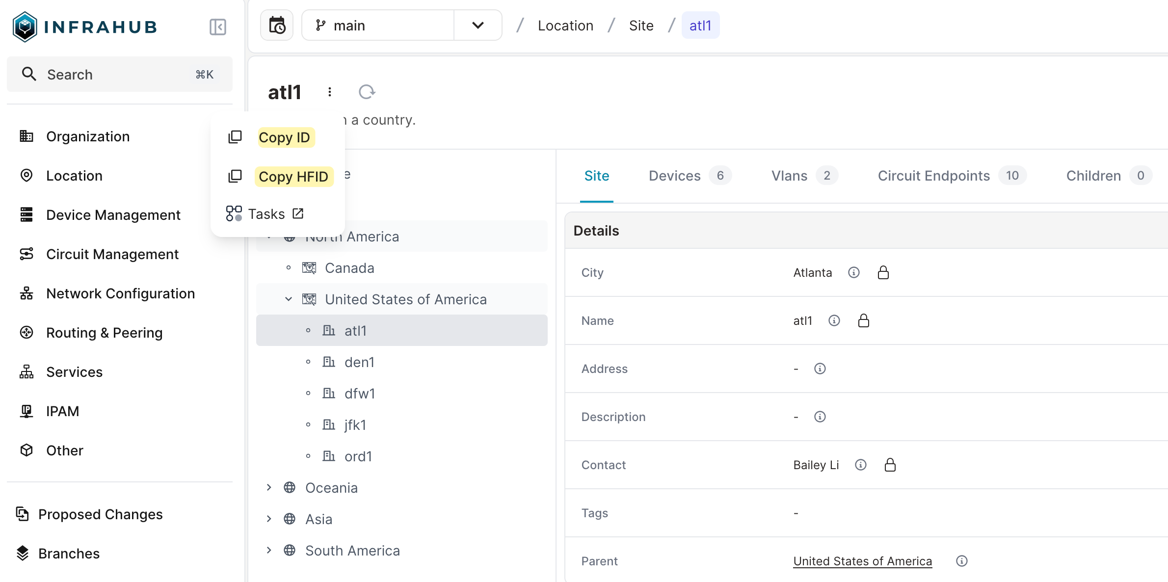 Infrahub Python SDK - copy HFID